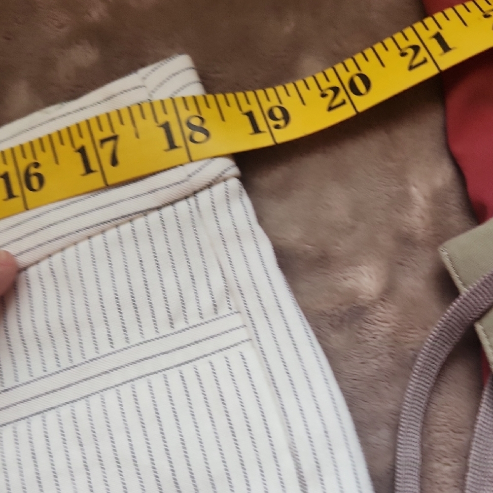 Banana Republic Cream With Black Pin Strip Pants, Classic Detailing - Picture 8 of 13